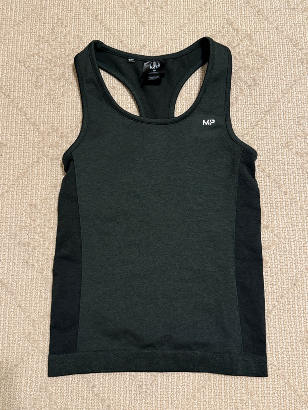MP Seamless Racerback Tank - Dark Green/Black Size Small